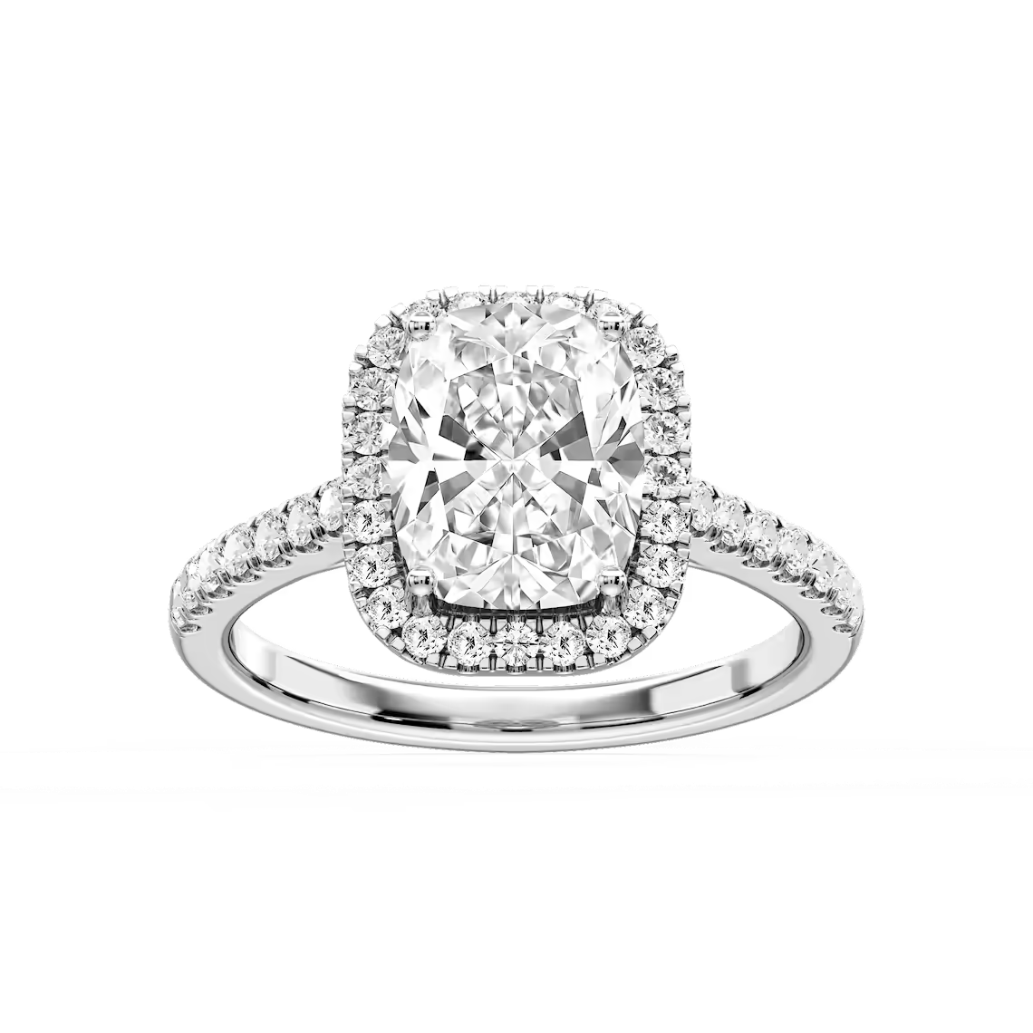 Daniela Antique Elongated Cushion Lab Grown Diamond Halo Engagement Ring