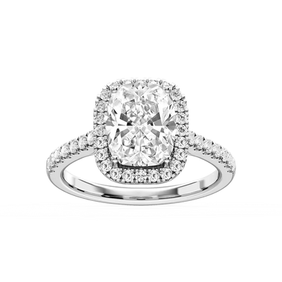 Daniela Antique Elongated Cushion Lab Grown Diamond Halo Engagement Ring
