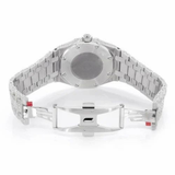 PJ AP Mens Moissanite Watch Silver Tone Full Diamond White Dial Octagon Case Pave Setting Iced Watch Luxury Integrated Bracelet