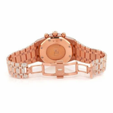 PJ AP Mens Moissanite Watch Rose Gold Chronograph White Dial Full Diamond Pave Setting Iced Watch Luxury Sport Octagonal