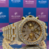 PJ AP Moissanite Diamond VVS Hip-hop Watch Stainless Steel Handmade Setting Luxury With Handmade Diamond Setting