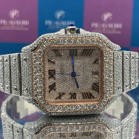 PJ Custom VVS Moissanite Diamond Watch Iced Out Luxury Hip Hop Unisex Timepiece Full Diamond Test Passed Free Delivery