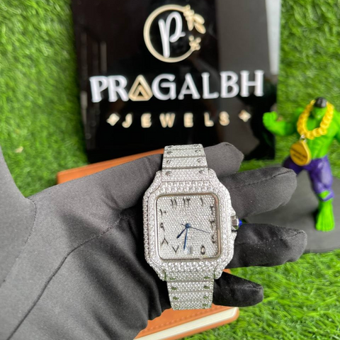 PJ Customized VVS D Moissanite C*R*E*R  Automatic Movement Moissanite Diamonds Iced Out Timepiece for Men and Women