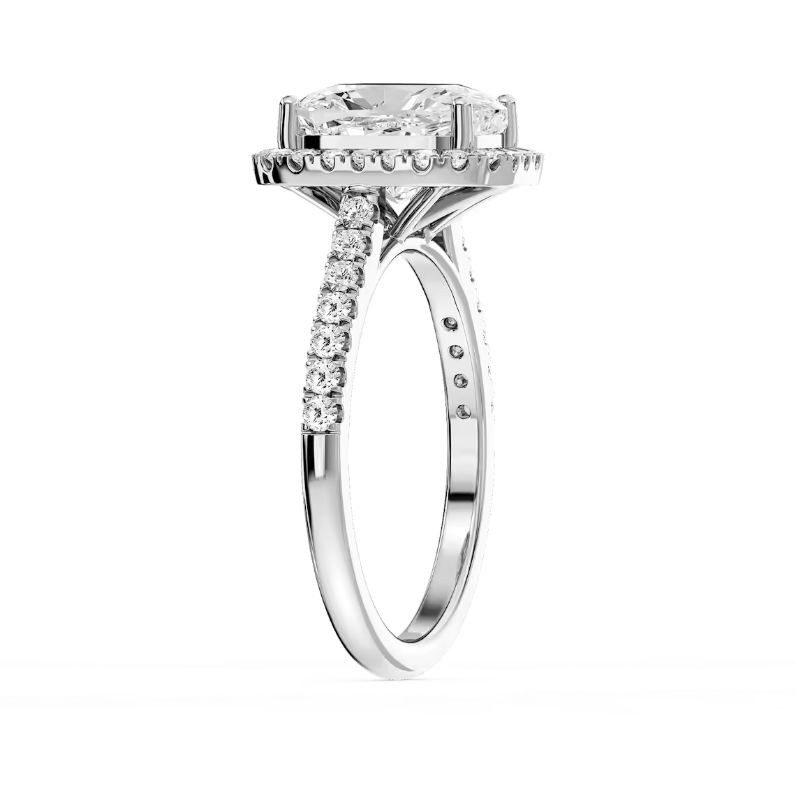 Daniela Antique Elongated Cushion Lab Grown Diamond Halo Engagement Ring