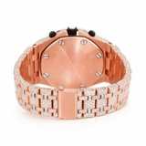PJ APMens Moissanite Watch Rose Gold Chronograph Pink Dial Full Diamond Pave Setting Iced Watch Luxury Sport Octagonal