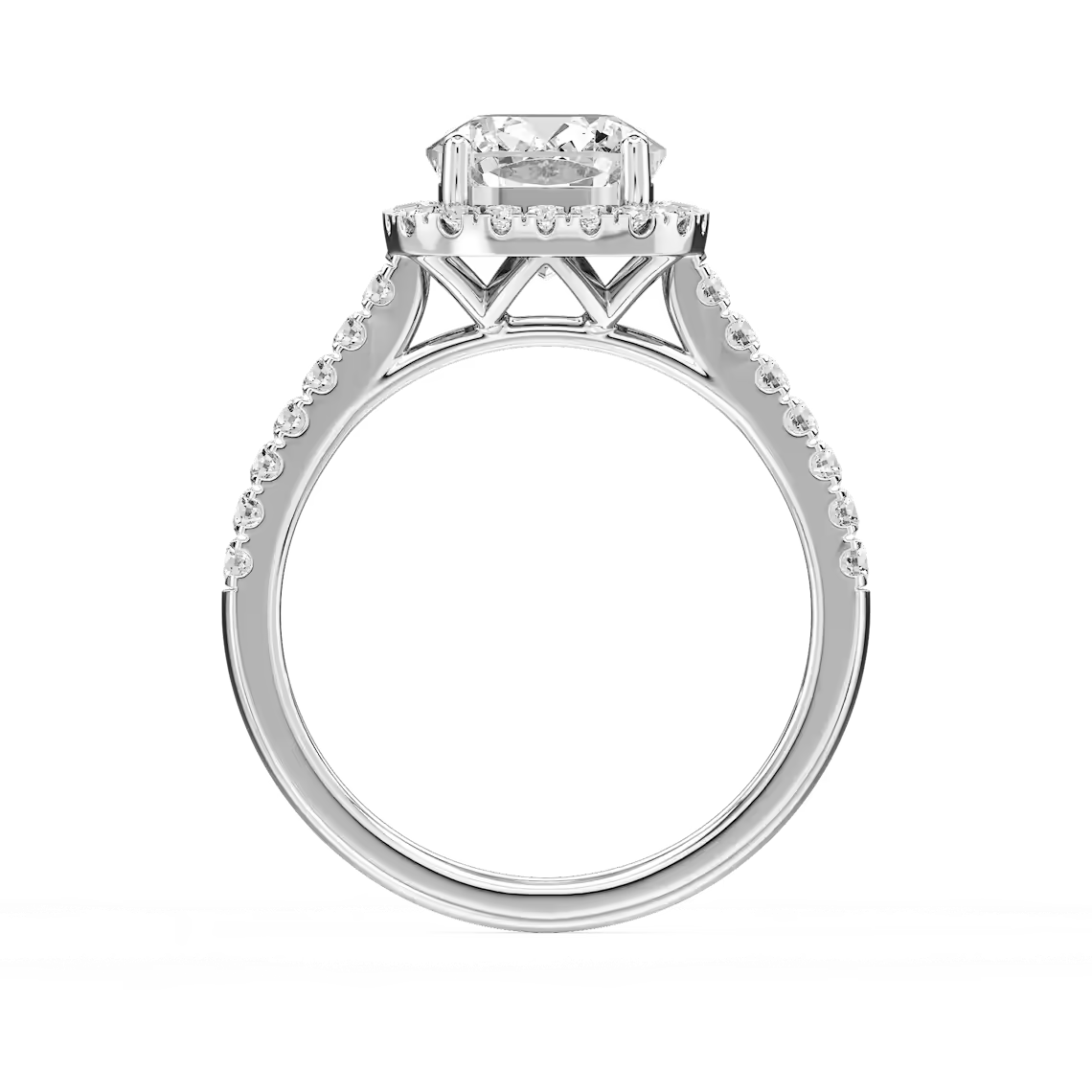 Daniela Antique Elongated Cushion Lab Grown Diamond Halo Engagement Ring
