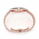 PJ AP Mens Moissanite Watch Rose Gold Black Dial Full Diamond Octagon Case Pave Setting Iced Watch Luxury Integrated Bracelet