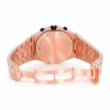 PJ APMens Moissanite Watch Rose Gold Chronograph Pink Dial Full Diamond Pave Setting Iced Watch Luxury Sport Octagonal