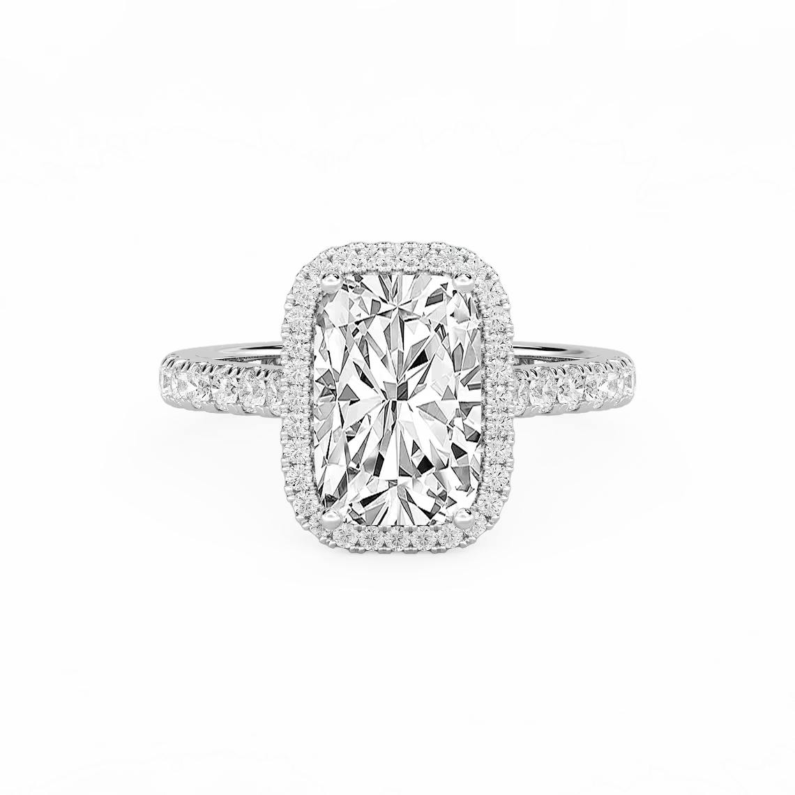 Daniela Antique Elongated Cushion Lab Grown Diamond Halo Engagement Ring