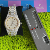 PJ AP Men's Stainless Steel Hip Hop Bust Down Iced Out Moissanite Watch Bestselling Wholesale Price and Free Shipping