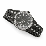 PJ AP Mens Moissanite Watch Black Iced Out White Diamond Octagon Case Full Pave Setting Iced Watch Luxury High Contrast