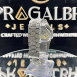 PJ Patek Philippe Iced-Out Moissanite Watch Hip Hop Men's Crystal Watch Stainless Steel Quartz Analog Bracelet Wristwatch