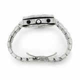 PJ AP Mens Moissanite Watch Silver Tone Octagonal Chronograph Full Diamond Pave Setting Iced Watch Luxury Sport Integrated Bracelet