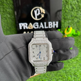 Hip Hop Style Meets Luxury with Our Certified Full Iced Out Diamonds Stainless Steel Moissanite Watch