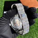 PJ AP Premium Quality Antique Fully Iced Out VVS Clarity Moissanite Diamond Watch for Men with Free Deliver