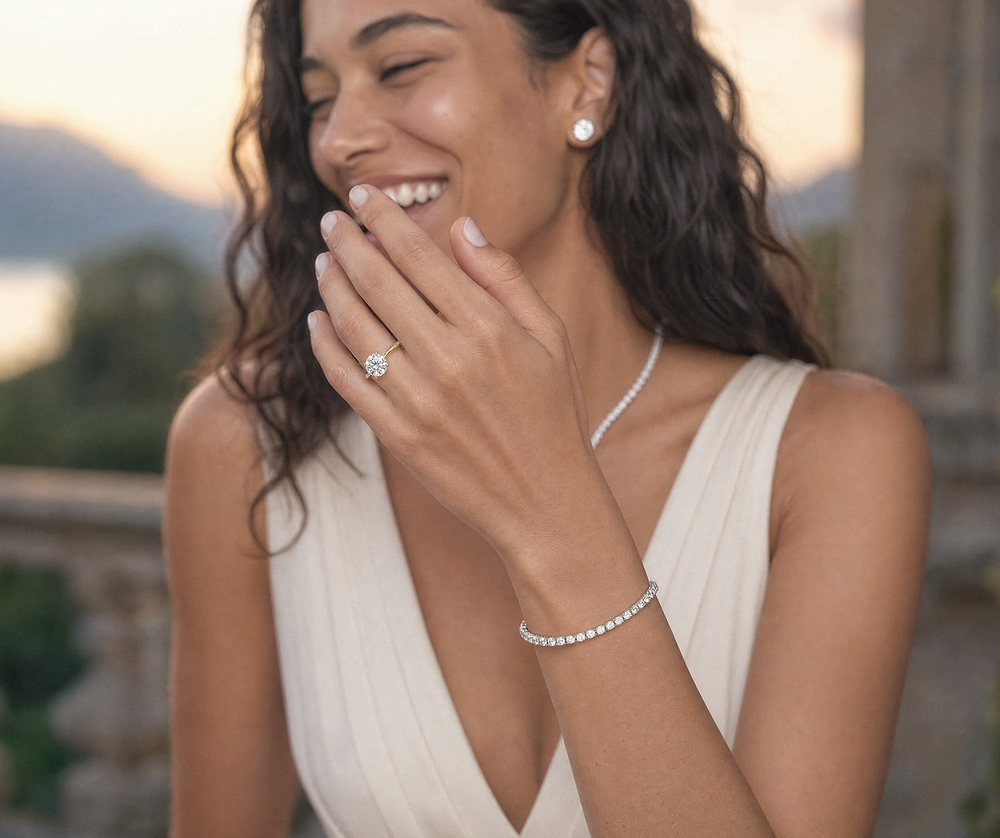 Tess Oval Lab Grown Diamond Bezel Eternity Band