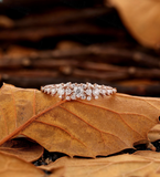 Diamond / Lab Grown Cluster Ring in Rose Gold – Sparkling Vintage Matching Wedding Band – Elegant Half Eternity Jewelry