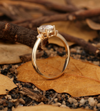 Custom Jewelry/ 6x8mm Oval Cut Engagement Ring/ Prong Set Wedding Ring/ Cluster Ring/ 14K Rose Gold Ring/ Personalized Handcrafted Ring
