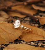Custom Jewelry/ 6x8mm Oval Cut Engagement Ring/ Prong Set Wedding Ring/ Cluster Ring/ 14K Rose Gold Ring/ Personalized Handcrafted Ring