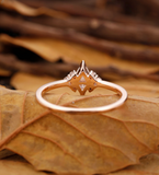 Triangle Lab Grown engagement ring art deco cluster Lab Grown rose gold ring round diamond ring unique ring Anniversary ring