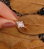 Triangle Lab Grown engagement ring art deco cluster Lab Grown rose gold ring round diamond ring unique ring Anniversary ring