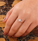 Triangle Lab Grown engagement ring art deco cluster Lab Grown rose gold ring round diamond ring unique ring Anniversary ring