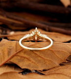 Custom Jewelry/ 6x8mm Oval Cut Engagement Ring/ Prong Set Wedding Ring/ Cluster Ring/ 14K Rose Gold Ring/ Personalized Handcrafted Ring