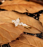 Custom Jewelry/ 6x8mm Oval Cut Engagement Ring/ Prong Set Wedding Ring/ Cluster Ring/ 14K Rose Gold Ring/ Personalized Handcrafted Ring