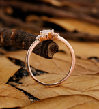 Triangle Lab Grown engagement ring art deco cluster Lab Grown rose gold ring round diamond ring unique ring Anniversary ring
