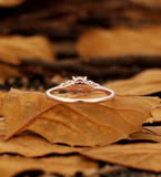 Vintage Oval Lab Grown Engagement Ring - Unique Rose Gold Diamond Wedding Ring - Cluster Promise Wedding Ring