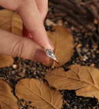 Vintage Oval Lab Grown Engagement Ring - Unique Rose Gold Diamond Wedding Ring - Cluster Promise Wedding Ring