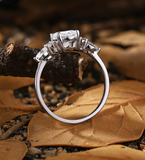Vintage White gold ring Lab Grown engagement ring vintage Oval ring Art deco diamond ring Lab Grown ring Anniversary ring