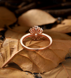 Emerald Lab Grown engagement ring Rose gold Vintage Pear & round diamond halo bridal ring Unique half eternity pave anniversary ring