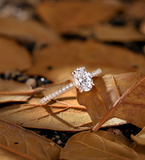 2 Ct Oval Cut Lab Grown Engagement Ring, Lab Grown Accented Ring, Women's Solid 14k/18k Gold Wedding Ring, Diamond Pave Ring