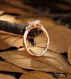 3Ct Pear Cut Lab-Grown Created Diamond 14K Rose Gold Plated Anniversary Wedding Ring
