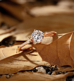 Wild twig round Lab Grown engagement ring rose gold Vintage solitaire nature inspired bridal ring anniversary promise wedding ring