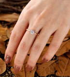 Wild twig round Lab Grown engagement ring rose gold Vintage solitaire nature inspired bridal ring anniversary promise wedding ring