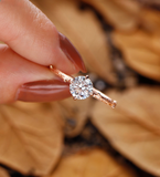 Wild twig round Lab Grown engagement ring rose gold Vintage solitaire nature inspired bridal ring anniversary promise wedding ring