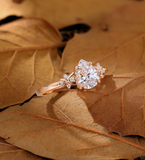 3Ct Pear Cut Lab-Grown Created Diamond 14K Rose Gold Plated Anniversary Wedding Ring