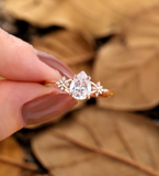 3Ct Pear Cut Lab-Grown Created Diamond 14K Rose Gold Plated Anniversary Wedding Ring