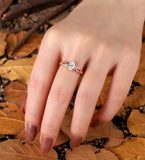 Vintage Oval Shape Lab Grown Engagement Ring Round Prong Set Birthstone Ring Antique Rose Gold Ring Anniversary Promise Bridal Ring