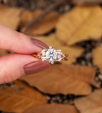 Branch design round Lab Grown engagement ring rose gold Vintage twig bridal ring Handmade twist anniversary promise wedding ring women