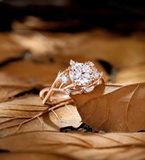 Branch design round Lab Grown engagement ring rose gold Vintage twig bridal ring Handmade twist anniversary promise wedding ring women