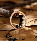 Wild twig round Lab Grown engagement ring rose gold Vintage solitaire nature inspired bridal ring anniversary promise wedding ring