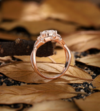 Branch design round Lab Grown engagement ring rose gold Vintage twig bridal ring Handmade twist anniversary promise wedding ring women