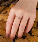 Dainty Round Lab Grown engagement ring Rose gold Minimalist prong set diamond bridal ring delicate anniversary promise wedding ring