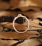 14k Yellow Gold Natural Lab Grown Diamond Engagement Ring Minimalist Ring For Women Art Deco Shank Type Ring Half Eternity Ring Proposal Ring For Her