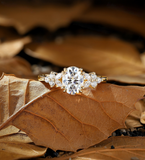Vintage oval Lab Grown engagement ring rose gold marquise cluster wedding ring unique double claw anniversary promise bridal ring