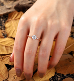 Vintage Round Lab Grown twig engagement ring Nature inspired diamond wedding ring Unique leaf design bridal anniversary promise ring