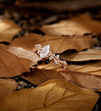 Vintage marquise Lab Grown engagement ring rose gold ring round diamond ring prong set ring delicate anniversary promise ring